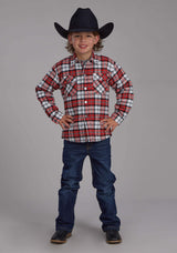 Roper Boys Sherpa Lined Flannel Shirt Snap Jacket - Roper - Flyclothing LLC