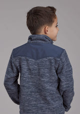 Roper Boys Blue Gray Micro Fleece 3/4 Zip Ft Zipper Jacket - Roper - Flyclothing LLC