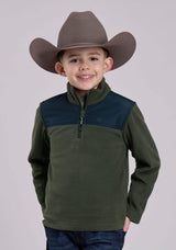 Roper Boys Jacket Zipper Solid Olive Micro Fleece Western Jacket - Roper - Flyclothing LLC