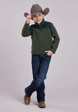 Roper Boys Jacket Zipper Solid Olive Micro Fleece Western Jacket - Roper - Flyclothing LLC