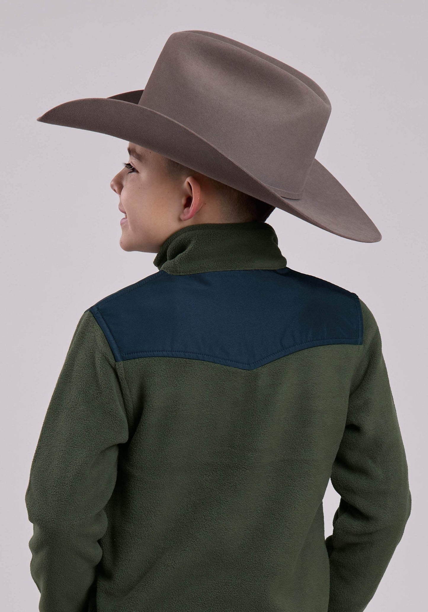 Roper Boys Jacket Zipper Solid Olive Micro Fleece Western Jacket - Roper - Flyclothing LLC