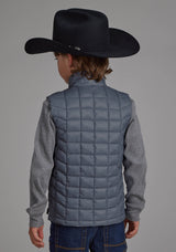 Roper Boys Silver Blue Parachute Zipper Vest