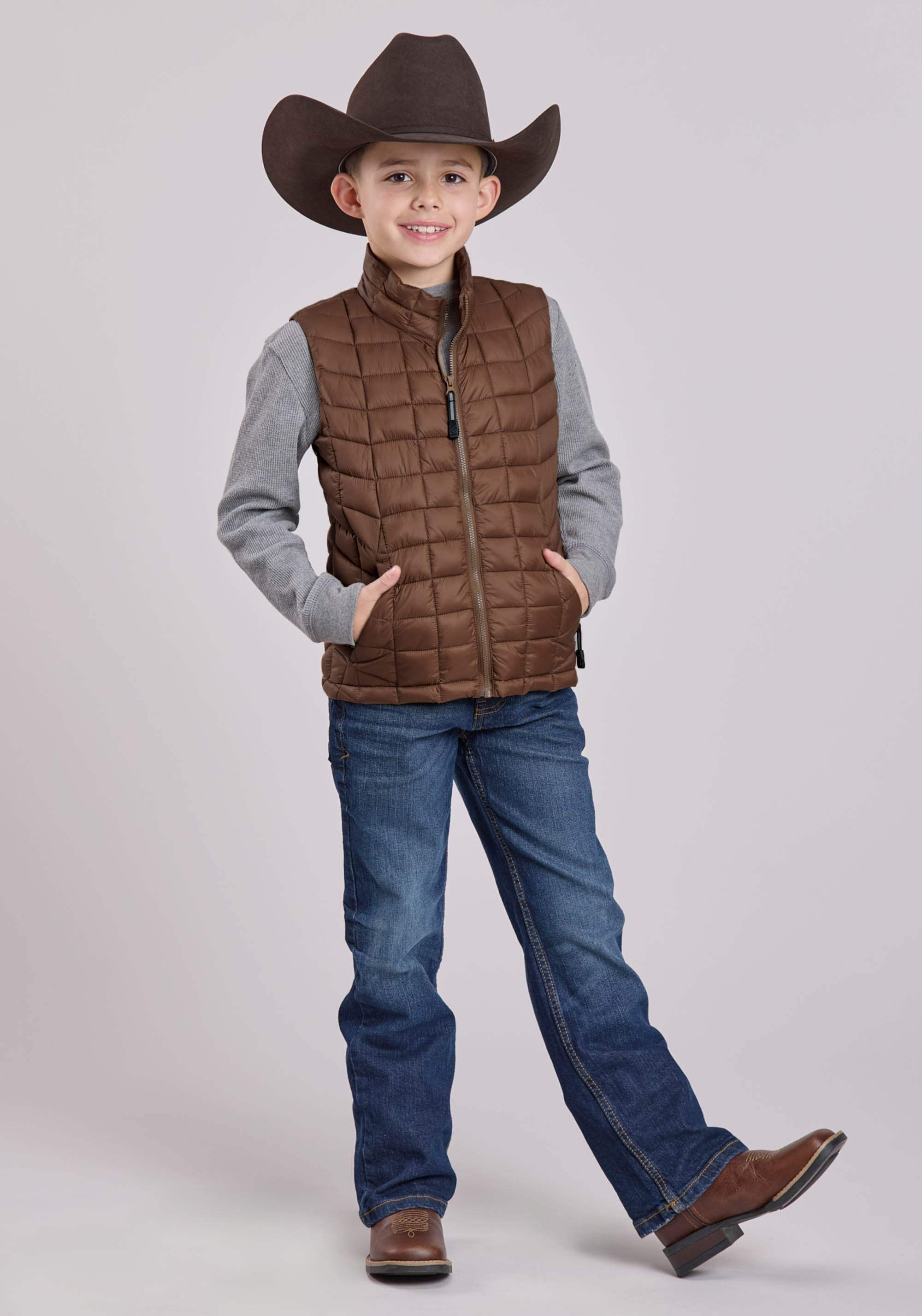 Roper Boys Vest Zipper Nylon Parachute Western Vest - Roper - Flyclothing LLC