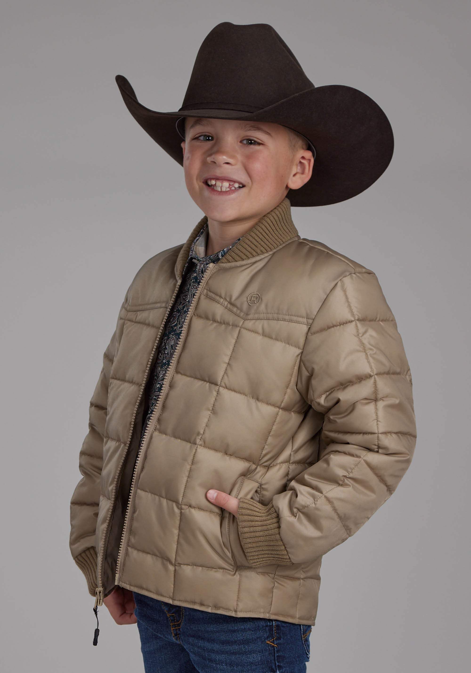 Roper Boys Khaki Zipper Jacket - Roper - Flyclothing LLC