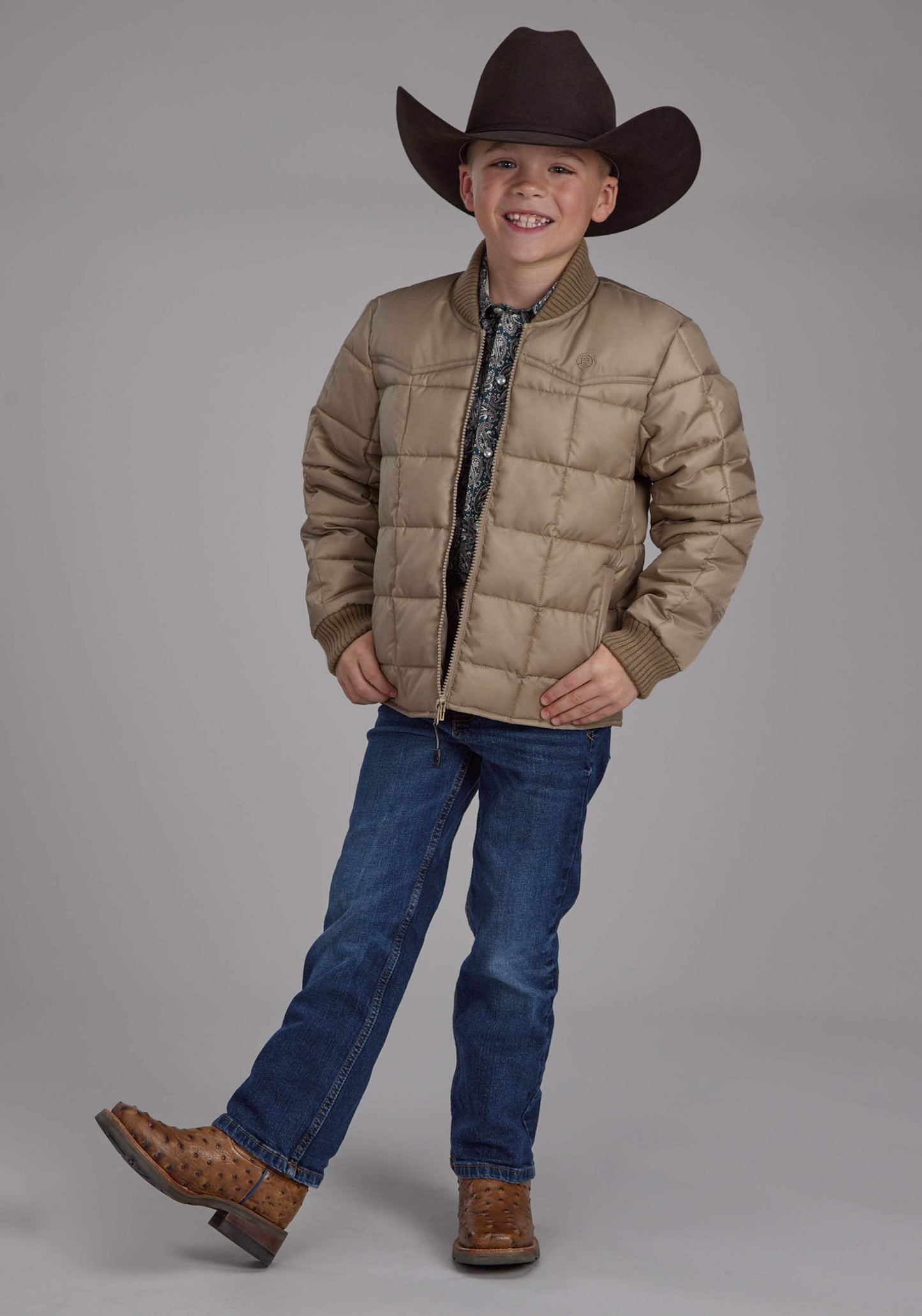 Roper Boys Khaki Zipper Jacket - Roper - Flyclothing LLC