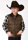 Roper Boys Brown Poly-Filled Vest - Roper - Flyclothing LLC