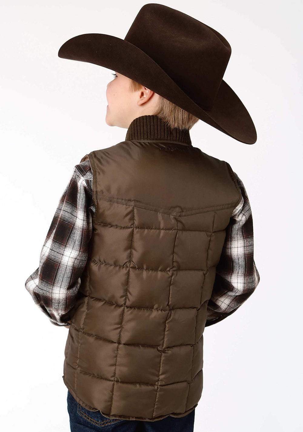 Roper Boys Brown Poly-Filled Vest - Roper - Flyclothing LLC