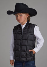 Roper Boys Black Zipper Vest
