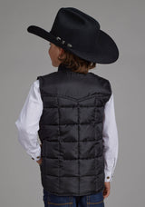 Roper Boys Black Zipper Vest