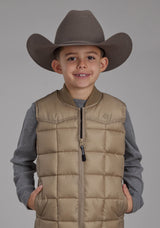 Roper Boys Khaki Zipper Vest