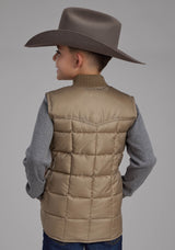 Roper Boys Khaki Zipper Vest