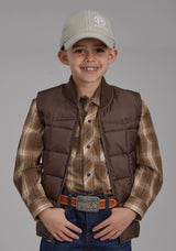 Roper Boys Chocolate Zipper Vest