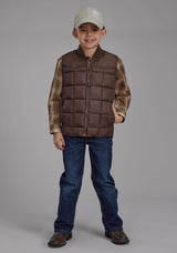 Roper Boys Chocolate Zipper Vest