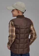 Roper Boys Chocolate Zipper Vest