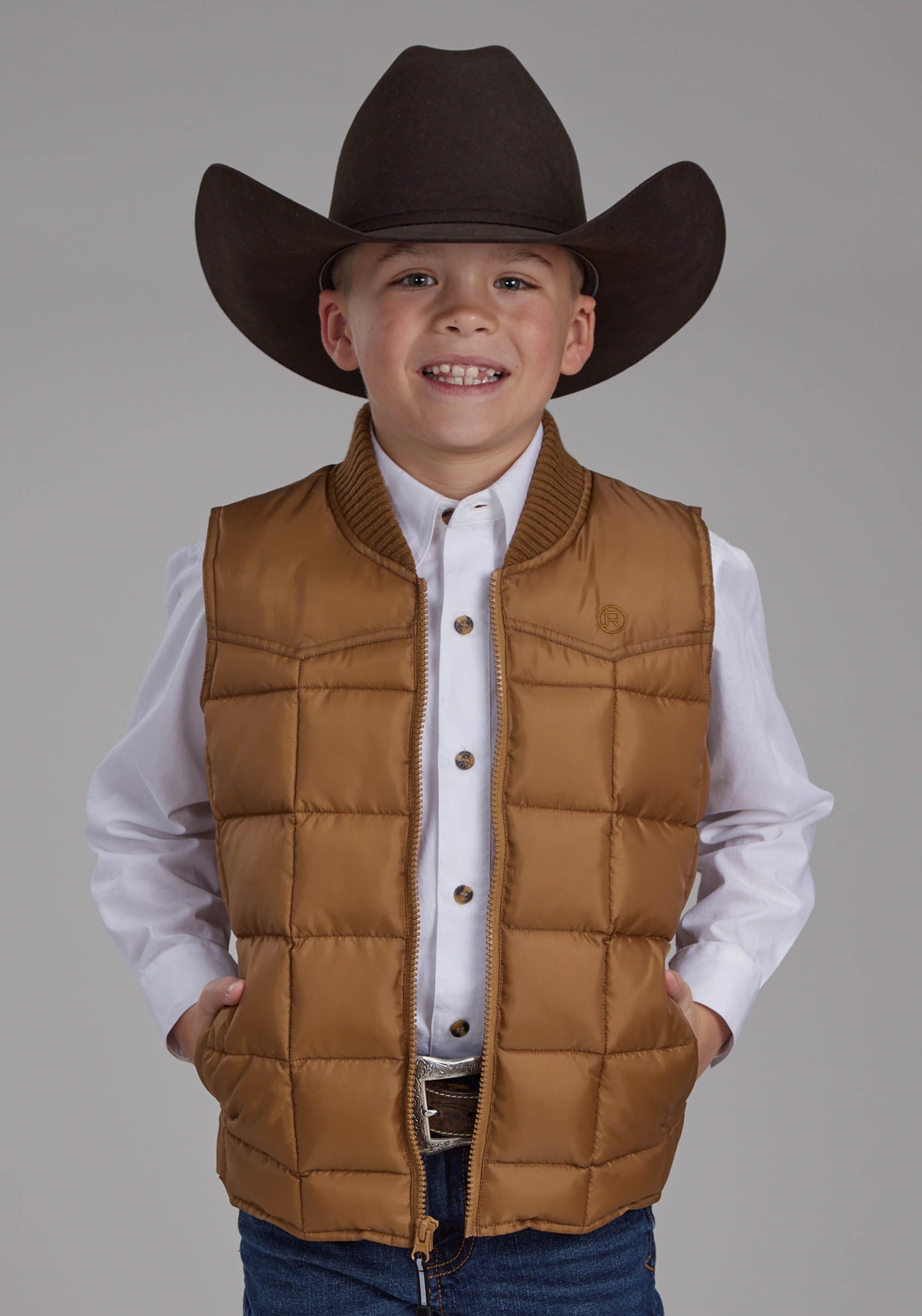 Roper Boys Carmel Zipper Vest