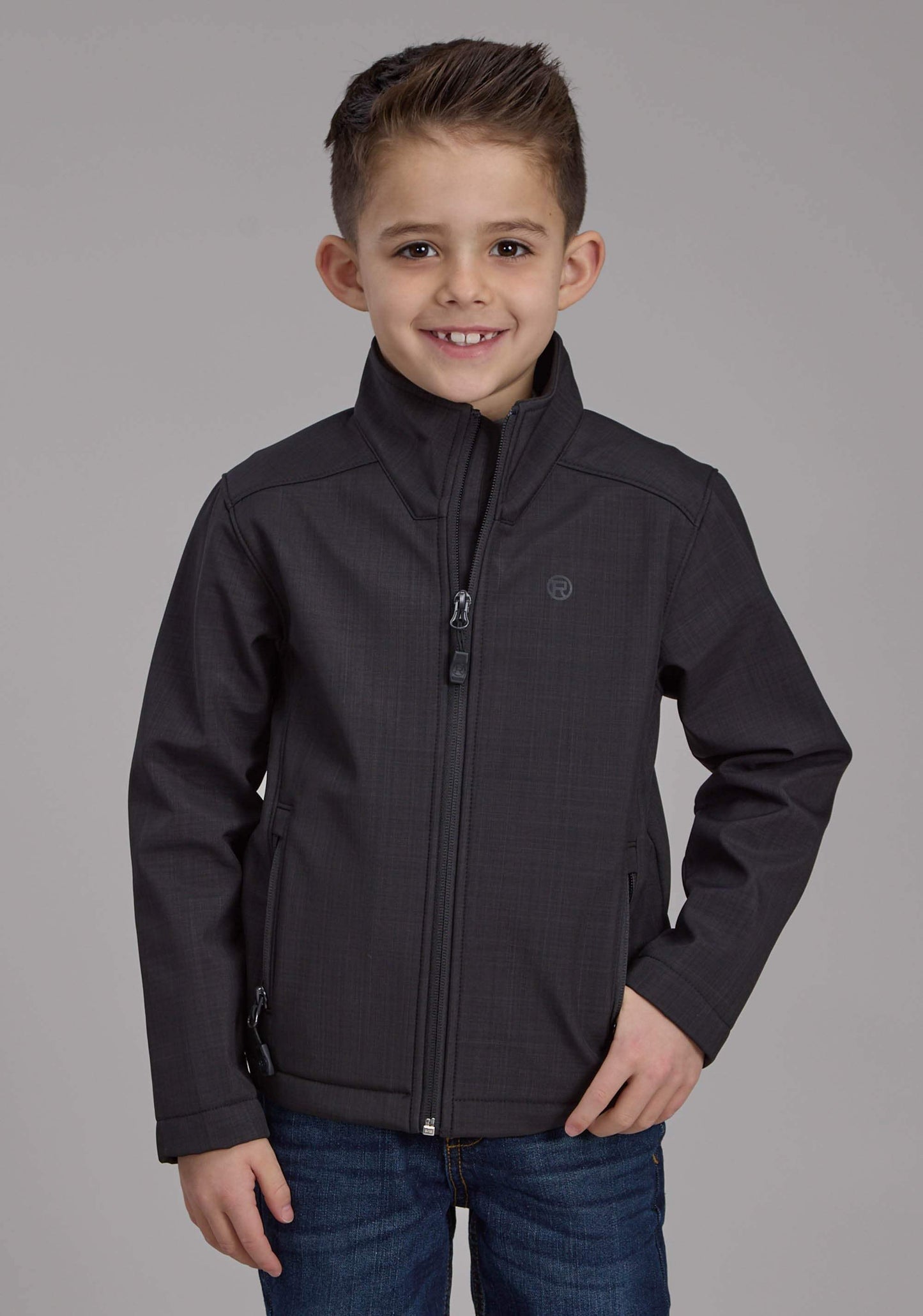 Roper Boys Charcoal Heather With Black Fleece Zipper Jacket - Roper - Flyclothing LLC