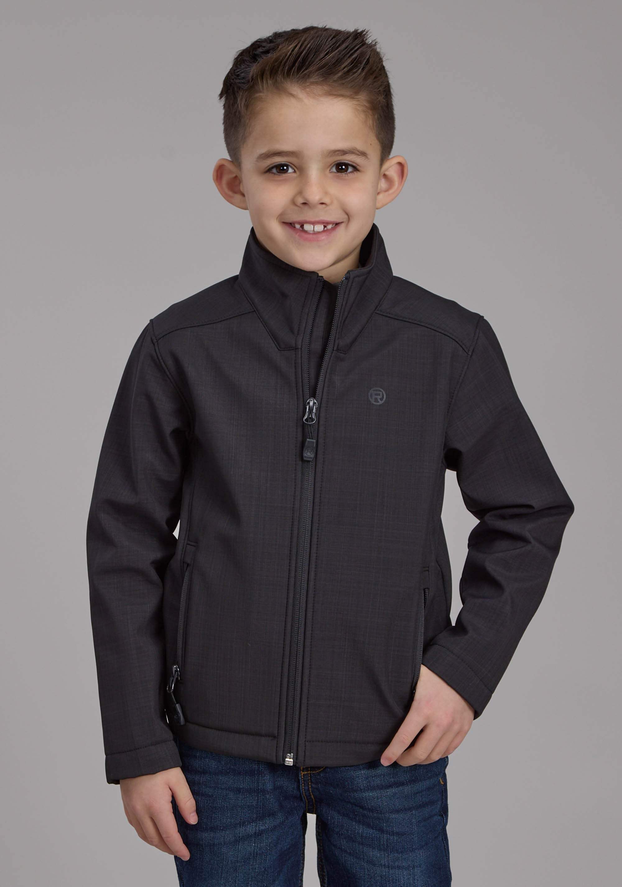 Roper Boys Charcoal Heather With Black Fleece Zipper Jacket - Roper - Flyclothing LLC
