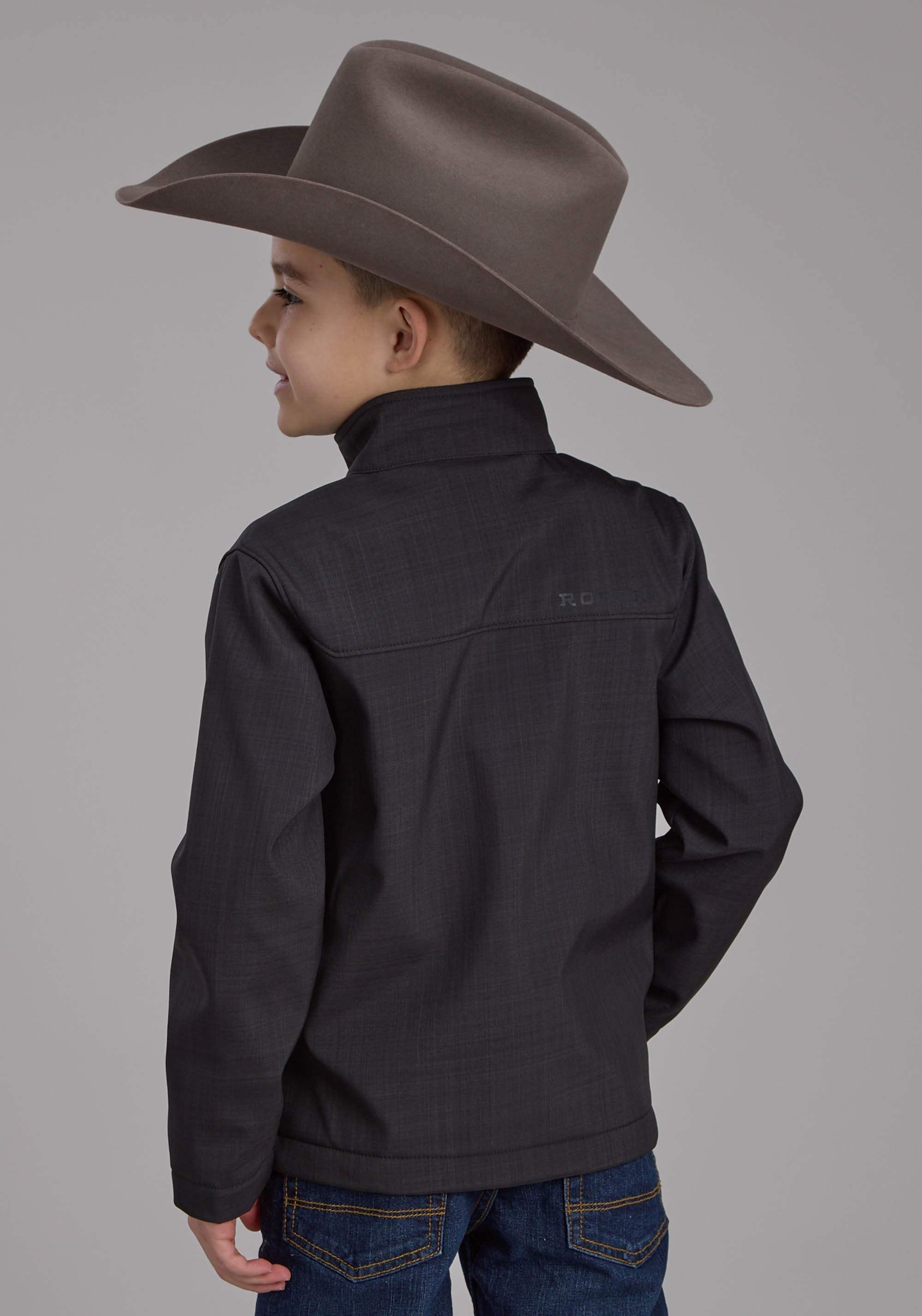 Roper Boys Charcoal Heather With Black Fleece Zipper Jacket - Roper - Flyclothing LLC