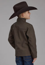 Roper Boys Chocolate Heather With Black Fleece Zipper Jacket