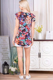 Heimish Ruffle Sleeve Floral Top - Trendsi - Flyclothing LLC