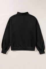 Half Zip Long Sleeve Sweatshirt - Trendsi - Flyclothing LLC