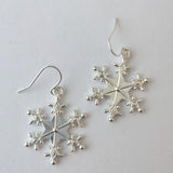 Silver-Plated Snowflakes Earrings - Trendsi