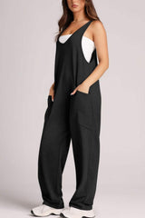 Wide Strap Jumpsuit with Pockets - Trendsi - Flyclothing LLC