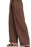 Zenana Acid Wash Fleece Palazzo Sweatpants with Pockets - Trendsi - Flyclothing LLC