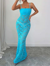 Lace Square Neck Maxi Cami Dress - Trendsi - Flyclothing LLC