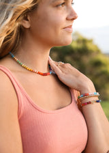 Natural Gemstone Necklace + 14k Gold Filled Toggle : Paradise - CanyonLeaf - Flyclothing LLC