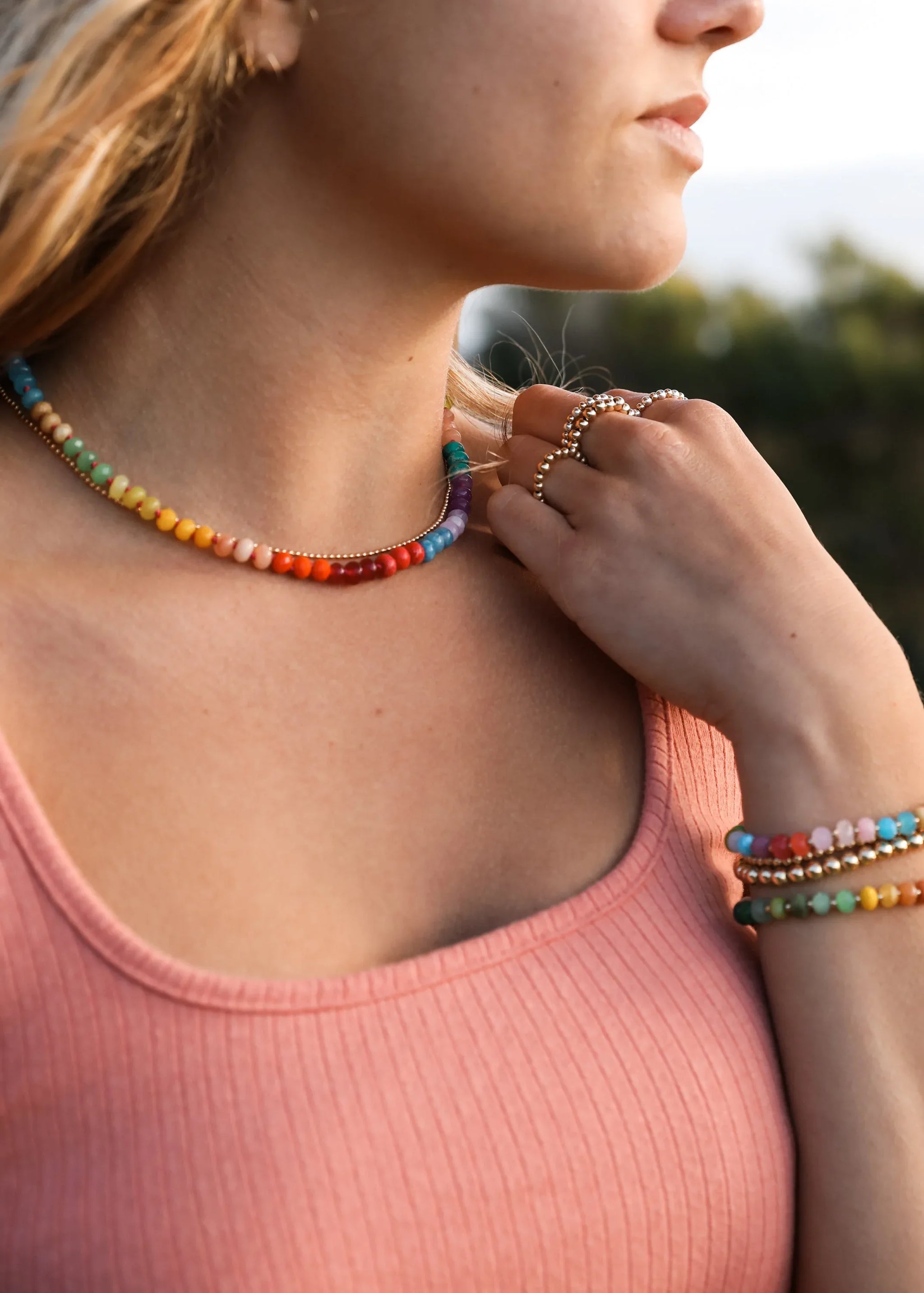 Natural Gemstone Bracelet + 14k Gold Filled Toggle : Gold Rush - CanyonLeaf - Flyclothing LLC