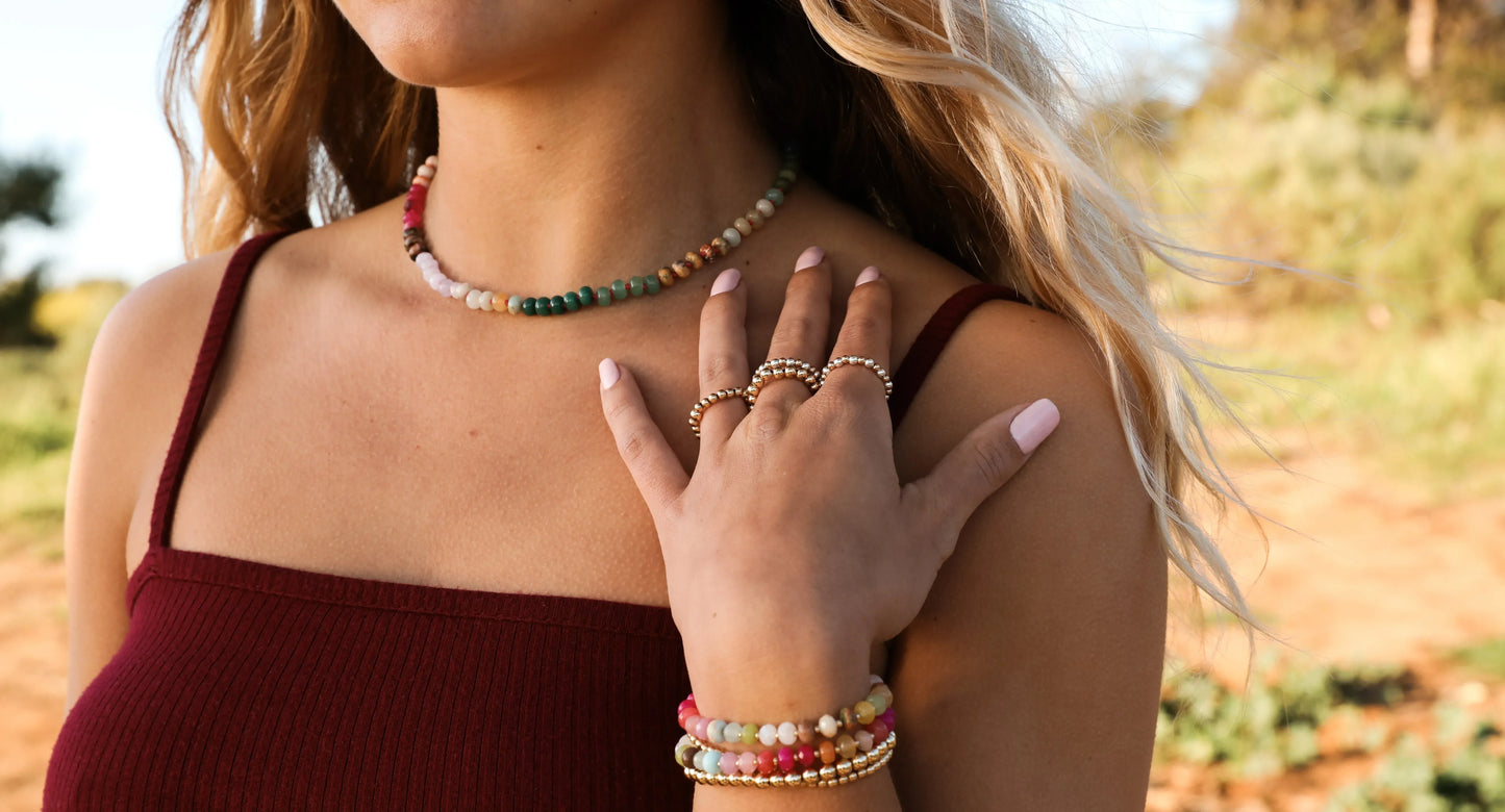 Natural Gemstone Necklace + 14k Gold Filled Toggle : Gold Rush - CanyonLeaf - Flyclothing LLC