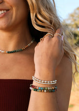 Natural Gemstone Bracelet + 14k Gold Filled Toggle : Sandbar - CanyonLeaf - Flyclothing LLC