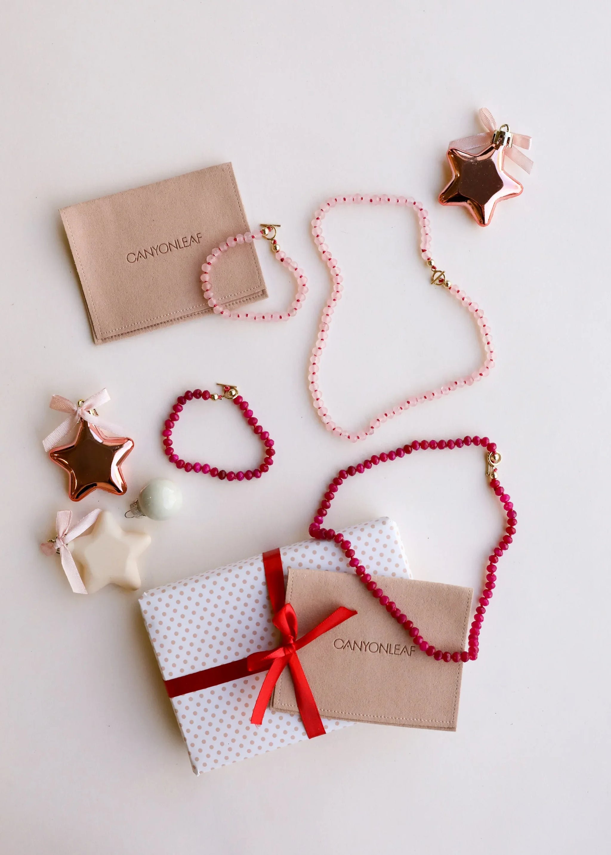 Natural Rose Quartz + 14k Gold Filled Toggle || Gemstone Bracelet - CanyonLeaf - Flyclothing LLC