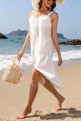 Slit Scoop Neck Wide Strap Cover Up - Trendsi - Flyclothing LLC