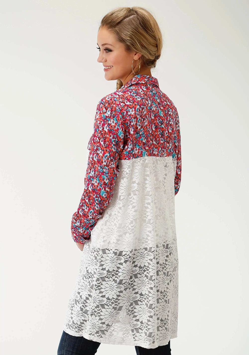 Roper Womens Multi Colored Floral Long Sleeve Duster - Roper - Flyclothing LLC