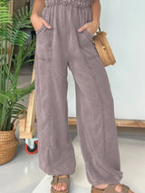 Full Size Wide Leg Spaghetti Strap Jumpsuit Plus Size - Trendsi - Flyclothing LLC