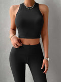 Ribbed Round Neck Tank and Pants Set - Trendsi - Flyclothing LLC