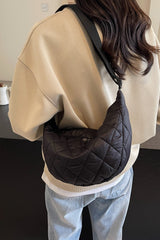 Quilted Adjustable Strap Crossbody Bag - Trendsi
