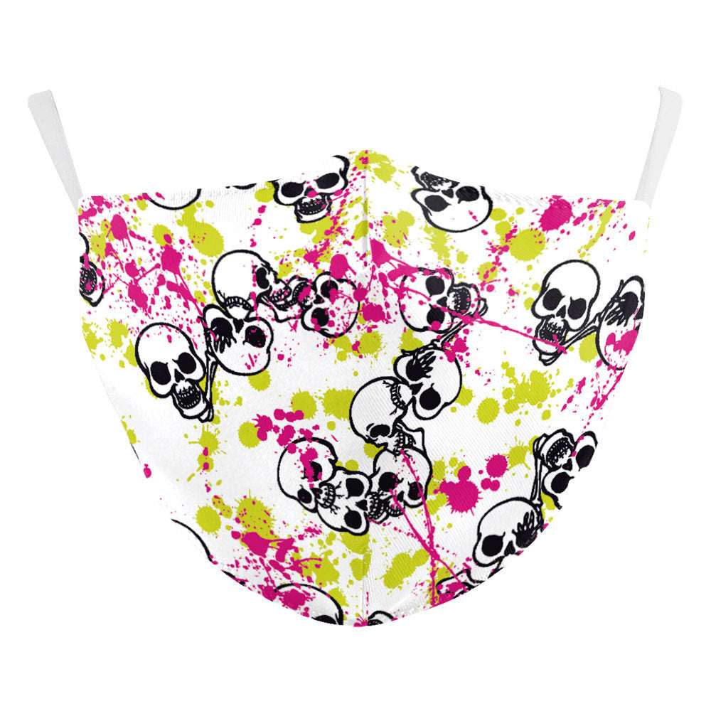 Digital Printing Halloween Skull Pumpkin Creative Design Double-layer Dustproof Mask - My Store - Flyclothing LLC