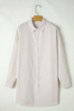 Striped Long Sleeve Mini Shirt Dress - Trendsi - Flyclothing LLC