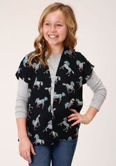 Roper Girls  Wild Horse Print Rayon Cardigan - Roper