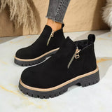 Round Toe Platform Boots - Trendsi - Flyclothing LLC