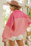 BiBi Long Sleeve Knit Mixed Thermal Sweatshirt - Trendsi - Flyclothing LLC