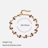18K Gold-Plated Cherry Charm Bracelet - Trendsi - Flyclothing LLC