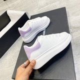 PU Leather Lace Up Round Toe Platform Sneakers - Trendsi
