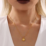 18K Gold-Plated Shell Pearl Necklace - Trendsi