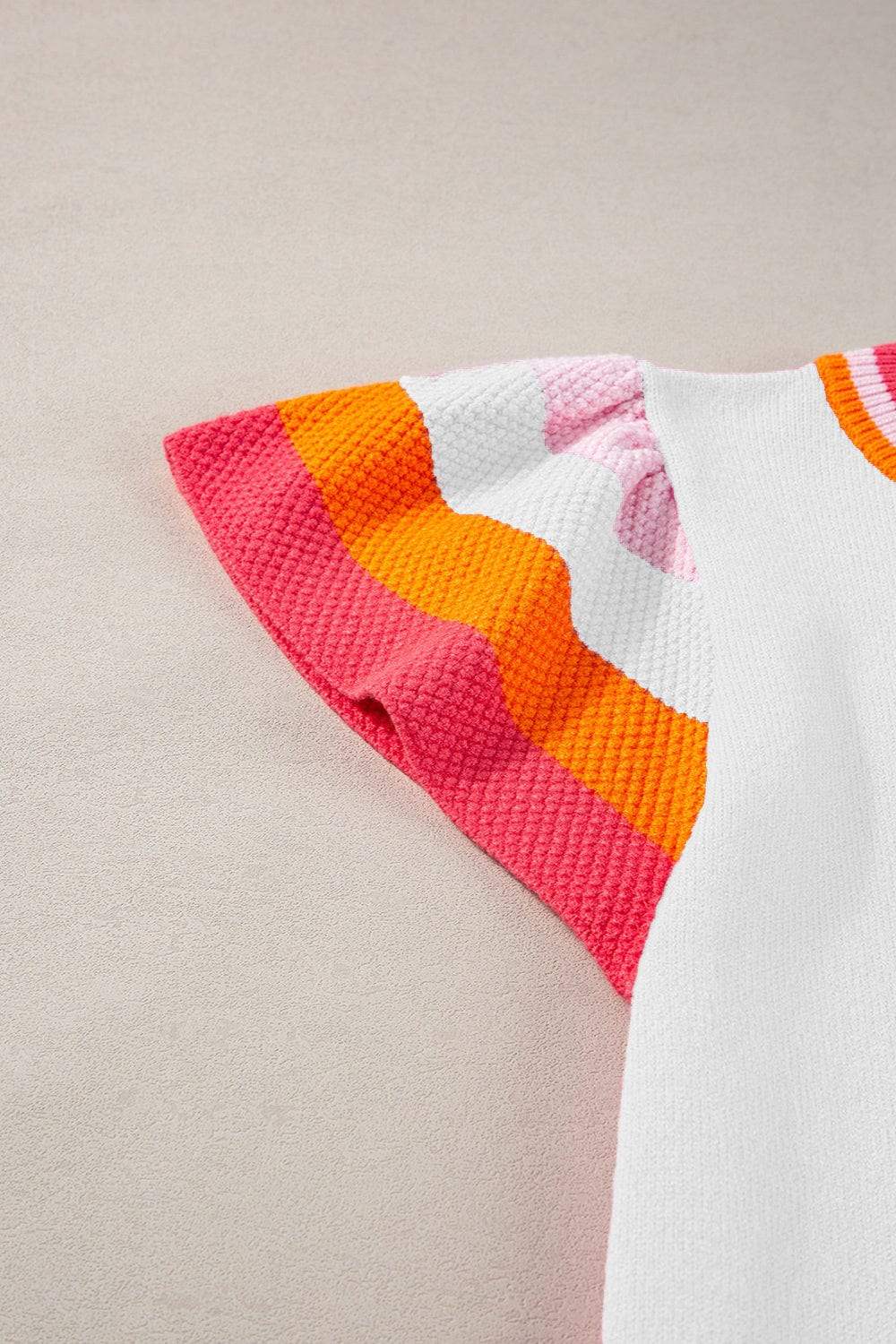 Color Block Round Neck Knit Top - Trendsi - Flyclothing LLC