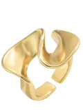 18K Gold-Plated Stainless Steel Geometric Ring - Trendsi - Flyclothing LLC