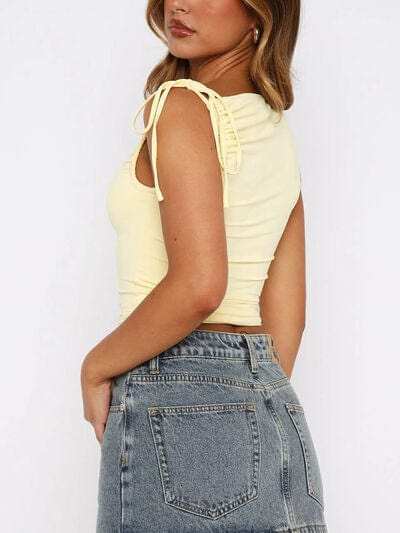 Lovelet Ruched Asymmetrical Neck Cami - Trendsi - Flyclothing LLC